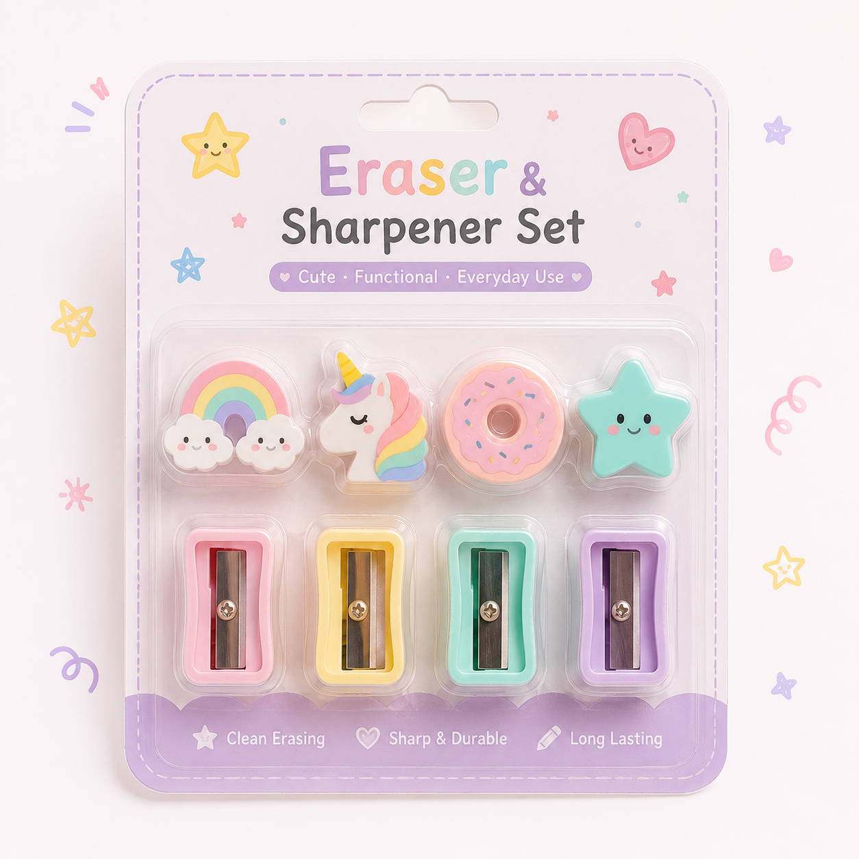 Eraser and sharpener set