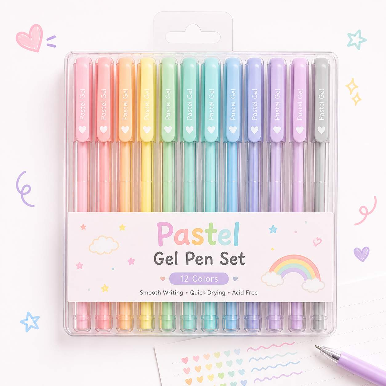 Pastel gel pen set